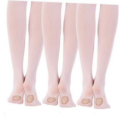 1-3 Pairs Women's Girl's Dance Tights Convertible 4-6 Years 3 Pairs Pink